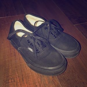 Vans Vanz ALL BLACK sz 13 Girl Boy